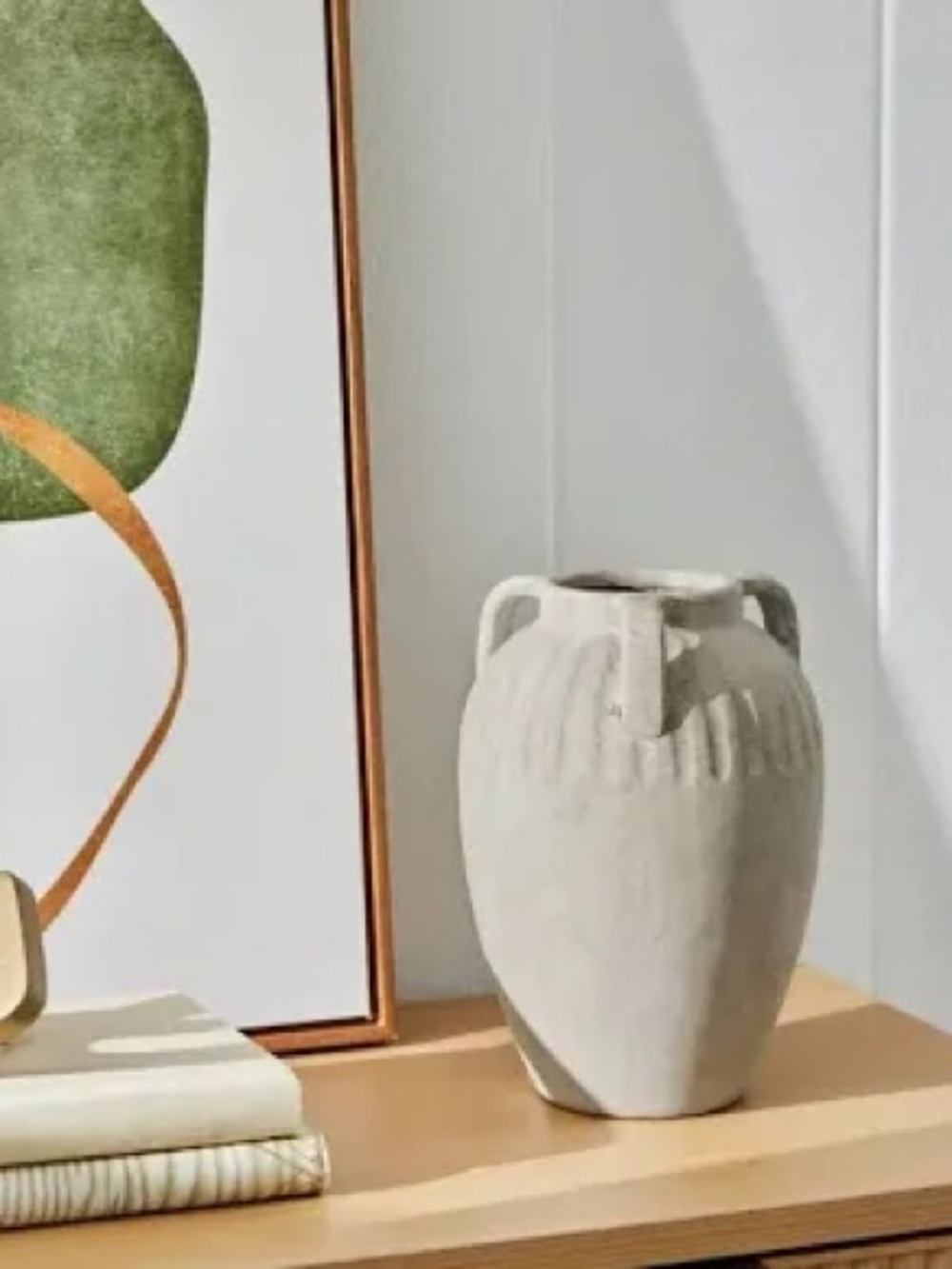 Pottery barn inspired 

BHG Three Handled Ceramic Vase, 10", Ivory - Picture 3 of 6
